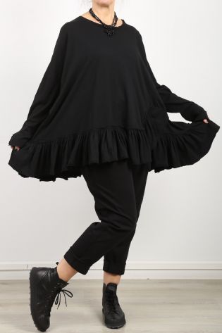 rundholz black label - Shirtbluse mit rundum Volant und Rüschen Oversize black
