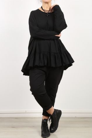rundholz black label - Shirtbluse mit rundum Volant und Rüschen Oversize black