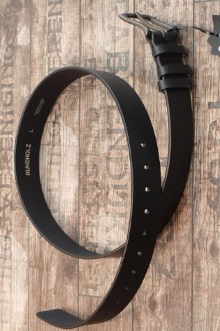 rundholz - Leather belt medium wide black