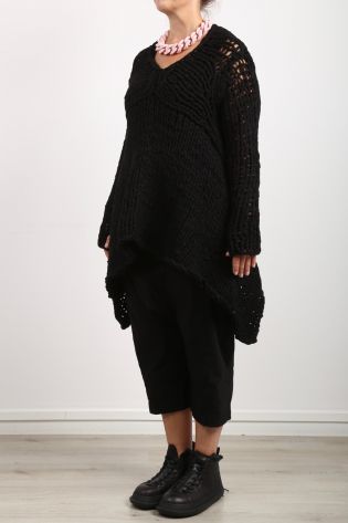 rundholz dip - Sweater Handmade A-line Oversize black