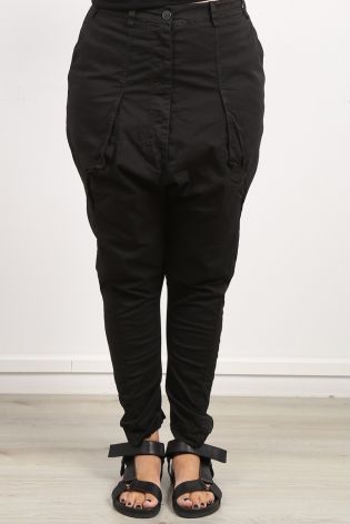 rundholz black label - Lange Hose mit großen Taschen Cotton Stretch black