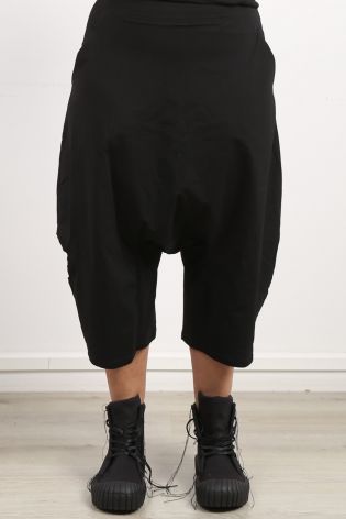 rundholz dip - Wide pants with holes Punto di Roma Jersey Stretch black